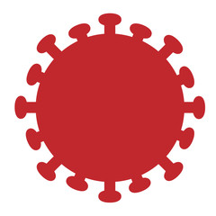 Coronavirus, red color, simple design, pandemic covid-19 vector.