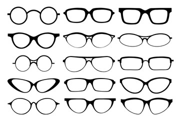 Glasses line art silhouette, eyewear and optical accessory