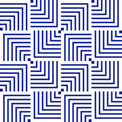 Abstracte geometrische vector naadloze patroon. Blauwe lijnen op witte achtergrond. Abstracte naadloze patroon. Vector illustratie. Eenvoudig ontwerp voor stof, behang, textiel