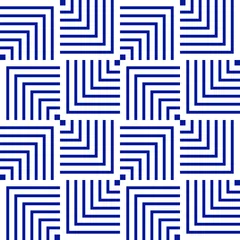 Foto op Plexiglas Donkerblauw Abstracte geometrische vector naadloze patroon. Blauwe lijnen op witte achtergrond. Abstracte naadloze patroon. Vector illustratie. Eenvoudig ontwerp voor stof, behang, textiel