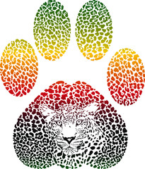 Leopard color footprint