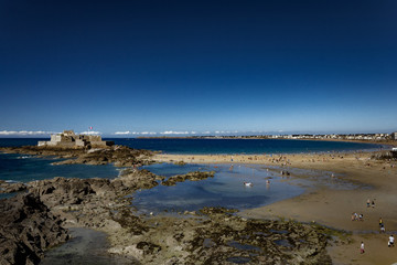 Saint-Malo in the North of France with clear sunny sky