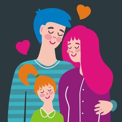 Loving family together