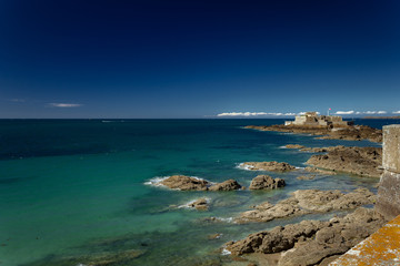 Saint-Malo in the North of France with clear sunny sky