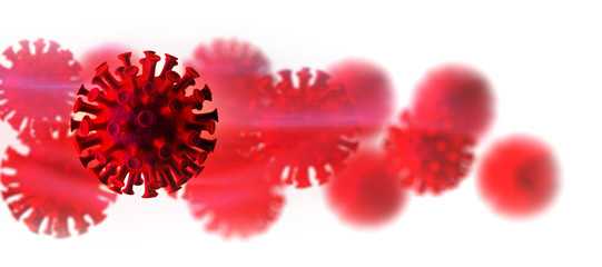 Coronavirus On White Background - Covid-19 Virology Concept - 3d Rendering