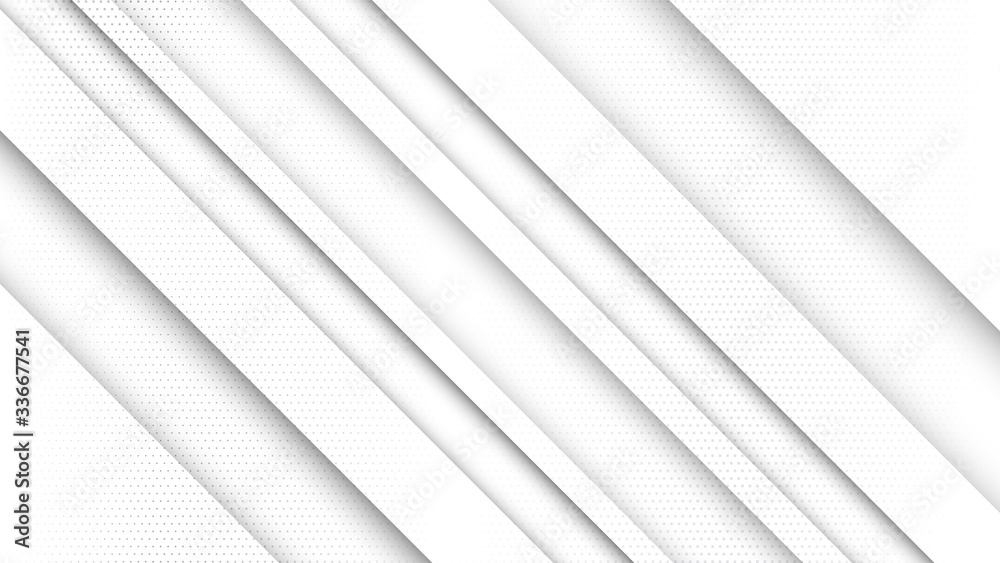 Aufkleber Abstract white and gray gradient background. Halftone dots design background. Gray dotted halftone backdrop. Vector Illustration. Geometric backdrop. Dotted texture template. Dots grunge texture.