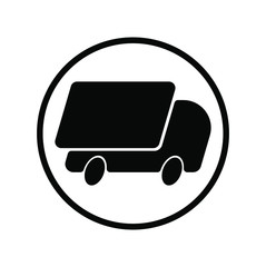 truck icon on square internet button