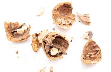 Walnuts isolated on a white background