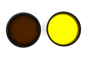 circular photo filters on white background