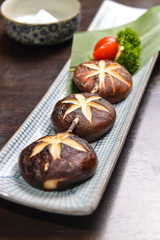 Barbecued Dried Mushroom On A Skewer