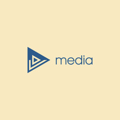 Media play logo design vector template