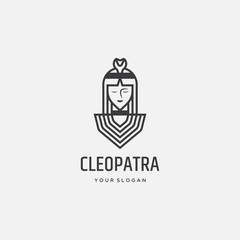Cleopatra logo design vector template
