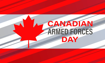 Canadian Armed Forces Day. Canadian National holiday. Celebrated in June. Maple leaf vector design. Greeting card, poster, banner concept. 