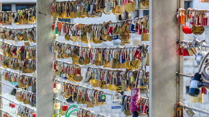 Fototapeta na wymiar Locks for luck, Slovenia, Ljubljana 02