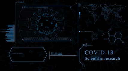Coronavirus COVID-19 Global Cases, Scientific research, dashboard, Hud elements, futuristic - Powered by Adobe