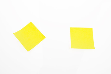 yellow sticky notes on white background