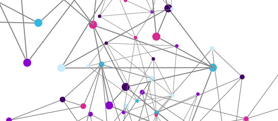 Line points connections, triangular technology design. Abstract geometric background