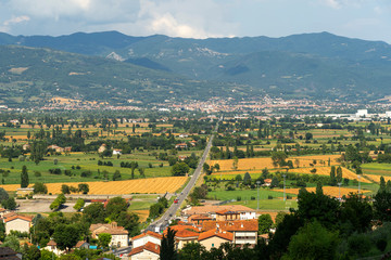 Fototapeta na wymiar Summer landscape from Anghiari, Tuscany, Italy