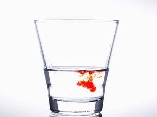 Color water in a clear glass