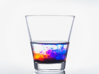 Color water in a clear glass