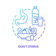 Dont starve concept icon. Wine tasting advice idea thin line illustration. Avoiding getting drunk, drinking water between degustations. Vector isolated outline RGB color drawing
