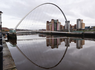 Millennium Bridge over the River Tyne in Newcastle, England.