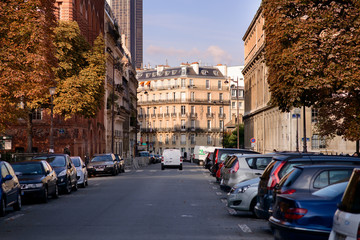 Fototapeta na wymiar a street in Paris on a Sunny day