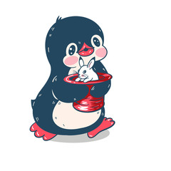  Funny cartoon penguin