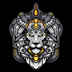 White lion face vector