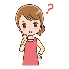 Illustration of a thinking woman