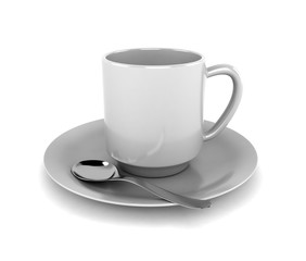 Coffee Cup 3D Rendering Illustration