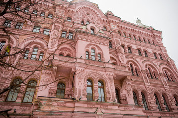 Fototapeta premium Beautiful big pink structure in city