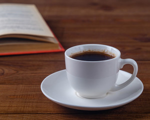 black coffee in a white cup