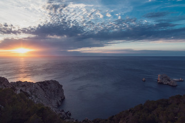 Summer sunset,
The Gates of Heaven viewpoint , Ibiza, Balearic islands, Spain, Europe