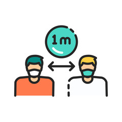 Keep your distance to prevent spread coronavirus. Social distancing. Healthcare. Pictogram for web page, mobile app, promo. Editable stroke.