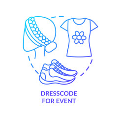 Dresscode for event concept icon. Wine tasting advice idea thin line illustration. Winetasting fashion, flat shoes, short hair and sleeves. Vector isolated outline RGB color drawing