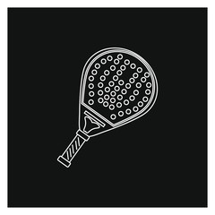 paddle racket on white background vector