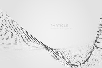 Abstract particle wave background, big data technology glowing dots, hi-tech concept, vector