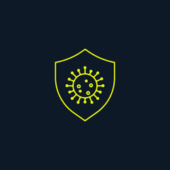 vırüs shield icon vector illustration 