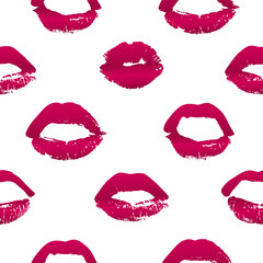 seamless pattern imprint of red lipstick concept vector illustration