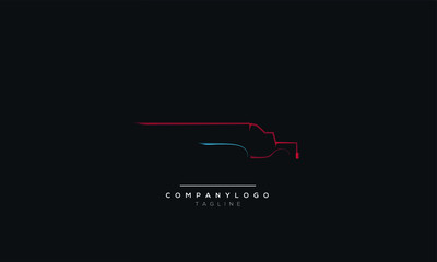 Truck silhouette abstract logo template vector