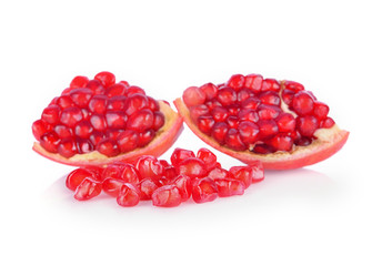 Pomegranate isolated on white background.