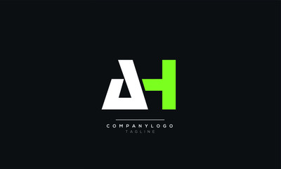 AH HA A H Letter logo alphabet monogram initial based icon design