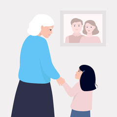 Obraz premium elderly people in a nursing home concept colorful vector illustration