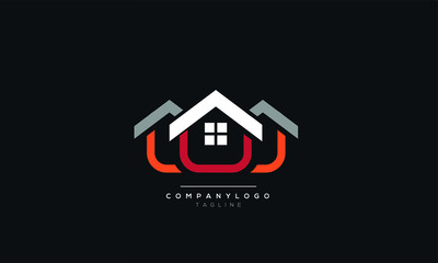 Real Estate Logo Design. Creative abstract real estate icon logo and business card template