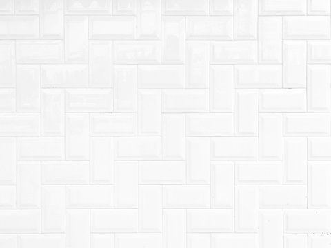 White vintage brick wall tiles design background for wallpaper.