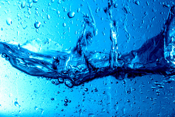 Fototapeta na wymiar water splash with reflection, isolated on white background.