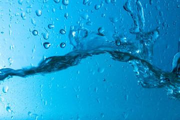 water splash with reflection, isolated on white background.