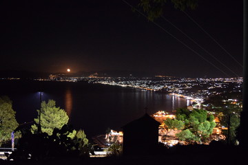 sicily panorama with the moon