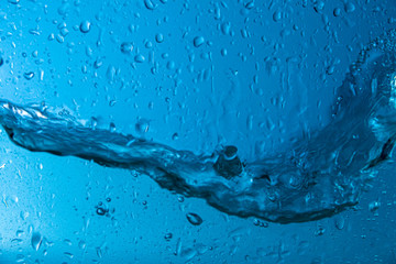 water splash with reflection, isolated on white background.